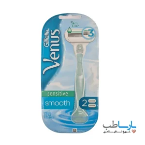 Gillette Venus Smooth 3-Blade Razor with 2 Cartridges (Authentic)