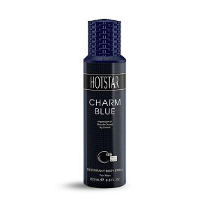 اسپری دئودورانت بدن مردانه چارم بلو Charm Blue هات استار 200 میلی لیتر