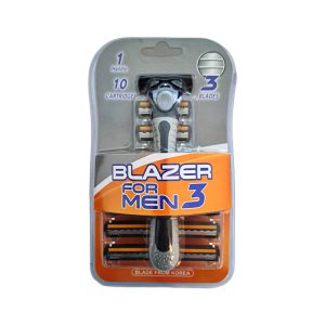 ژیلت دستگاه سه لبه با 10 یدک کارتریج دار (اصل) بلیزر Blazer