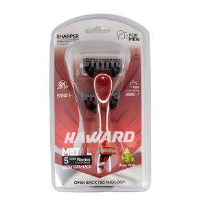ژیلت دستگاه پنج لبه مردانه مدل Metal با دو یدک هاوارد Haward