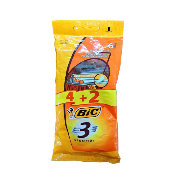 ژیلت سه لبه بیک Bic مدل Sensitive بسته 6 عددی - Image 1
