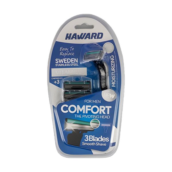 ژیلت دستگاه سه لبه مردانه مدل Comfort با سه یدک هاوارد Haward - Image 1