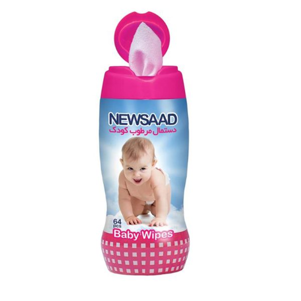 دستمال مرطوب پاک کننده کودک استوانه ای 64 عددی نیوساد - Image 1