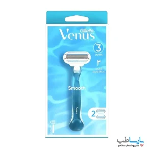ژیلت دستگاه سه لبه ونوس اسموت با دو تیغ یدک (اصل) Gillette Venus Smooth