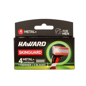 تیغ یدک ژیلت پنج لبه مردانه مدل Metal plus هاوارد Haward بسته 4 عددی