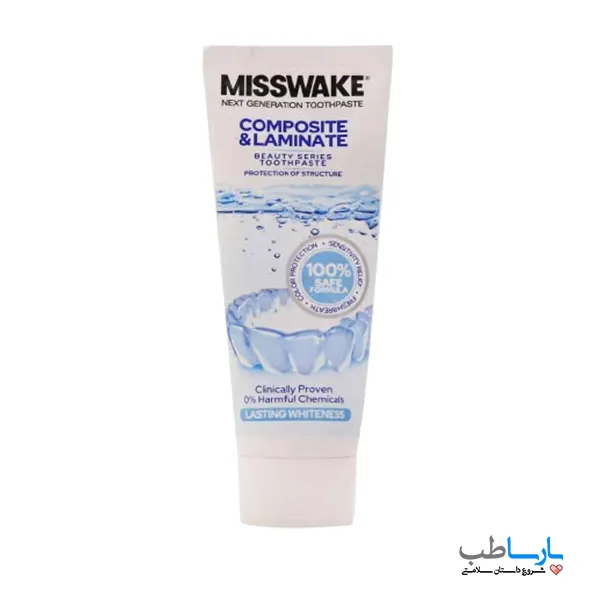 MISSWAKE COMPOSITE خمیر دندان مخصوص دندان های لمینت و کامپوزیت میسویک حجم 75 میلی لیتر