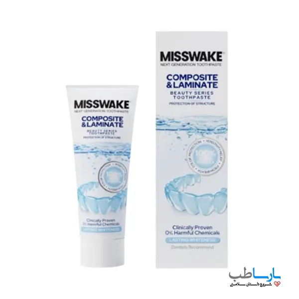 MISSWAKE COMPOSITE2 خمیر دندان مخصوص دندان های لمینت و کامپوزیت میسویک حجم 75 میلی لیتر-2