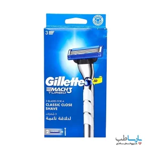 ژیلت دستگاه مدل مچ تری توربو MACH3 TURBO با دو یدک (اصل) برند Gillette